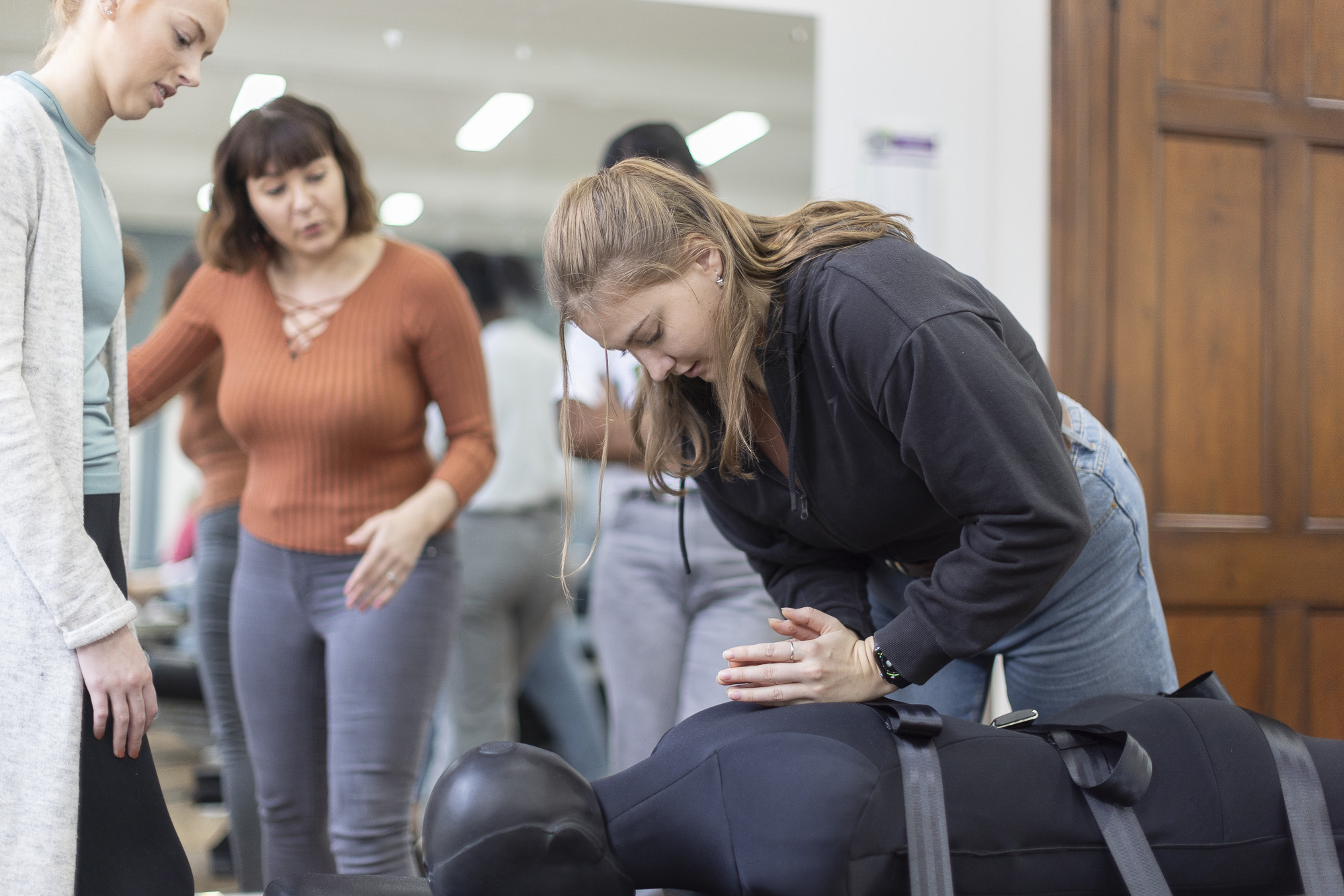 Chiropractic Student using a force sensing table