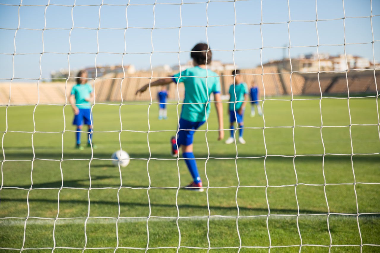 Children playing football