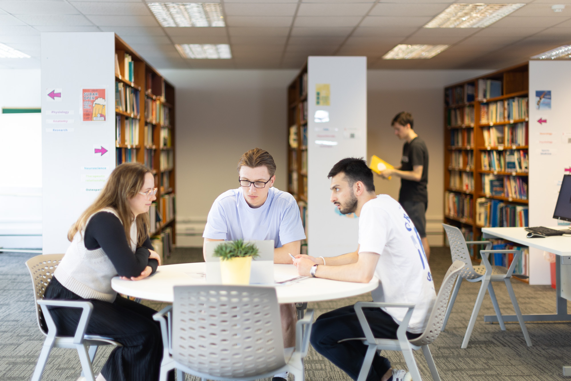 Students working in HSU Library